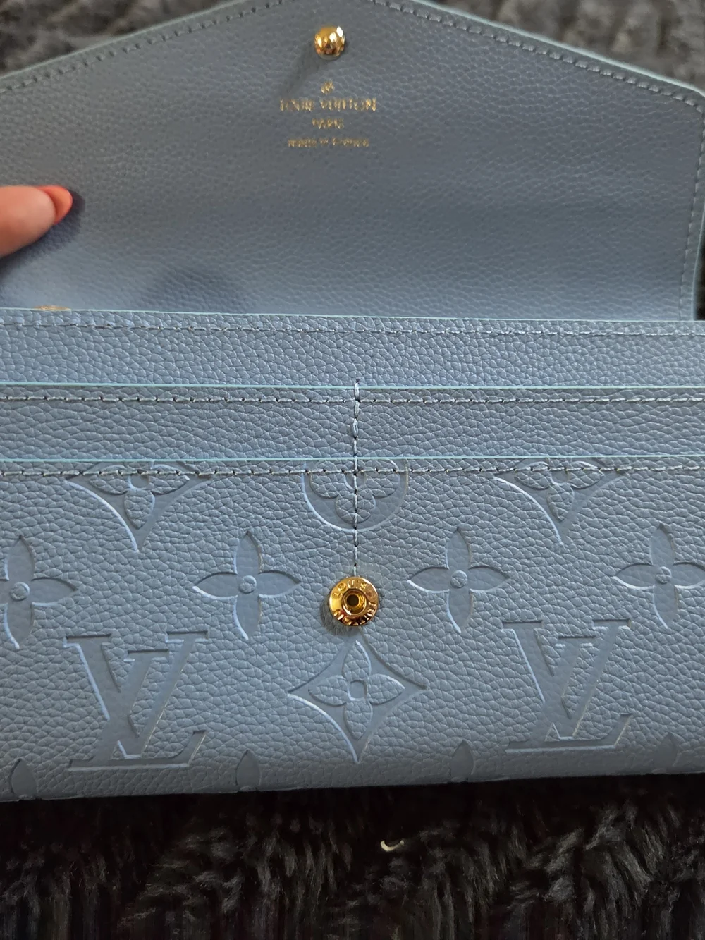 Large Light Blue Monogram Envelope Wallet